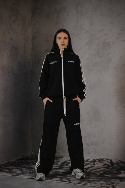 ESSNTIAL ELEMNTS OTS. Unisex 340G Contrast Side-Stripe Straight-Leg Pants