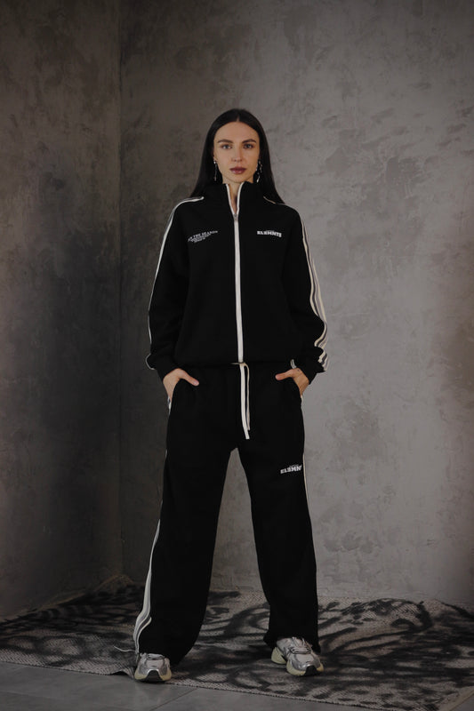 ESSNTIAL ELEMNTS OTS. Unisex 340G Contrast Side-Stripe Stand Collar  Jacket