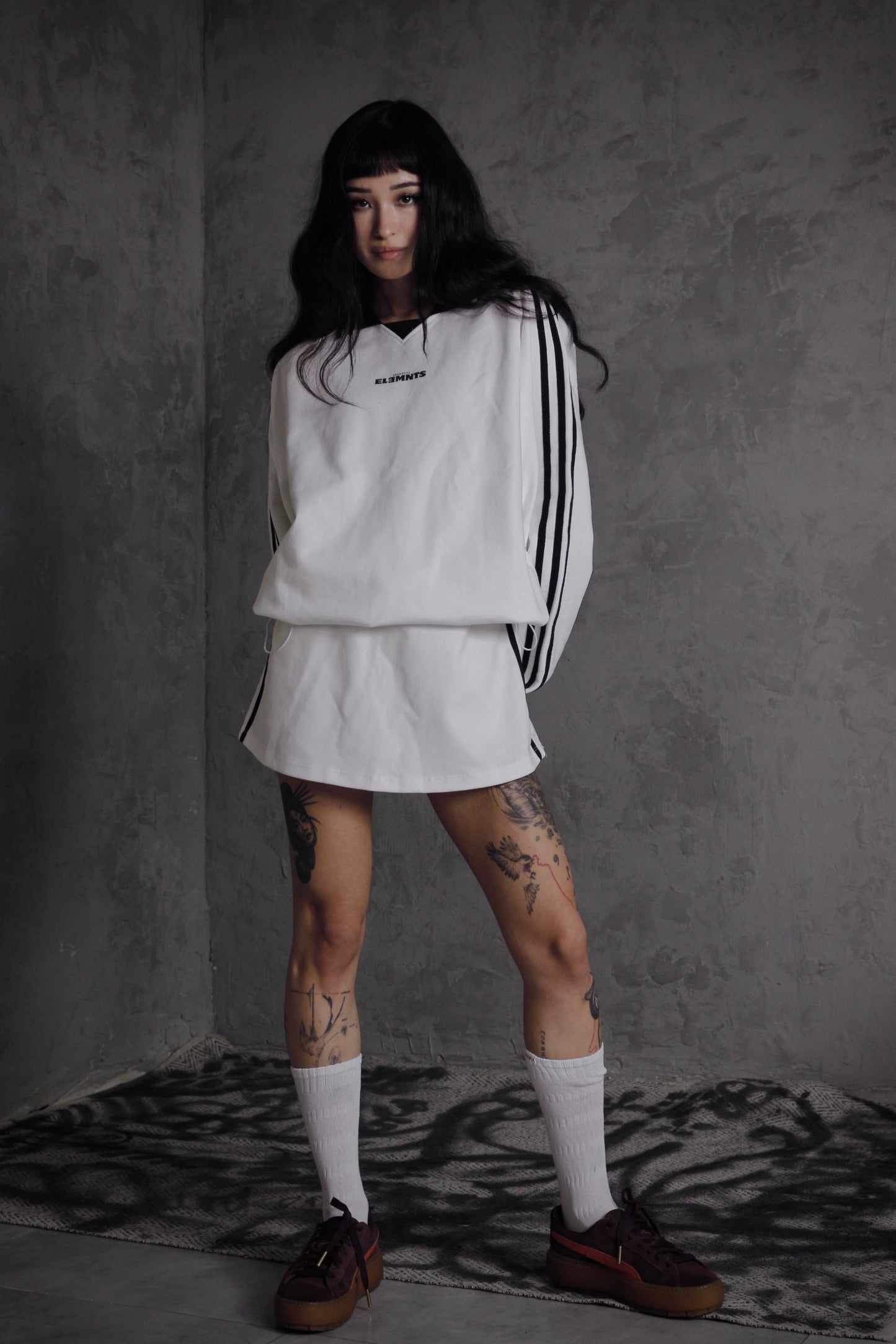 ESSNTIAL ELEMNTS OTS. Unisex 380G Contrast Striped Lapel Collar Sweatshirt