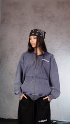 ESSNTIAL ELEMNTS WH Unisex 380G Snow Wash Oversized Zip-Up Hoodie - Essntial Elemnts
