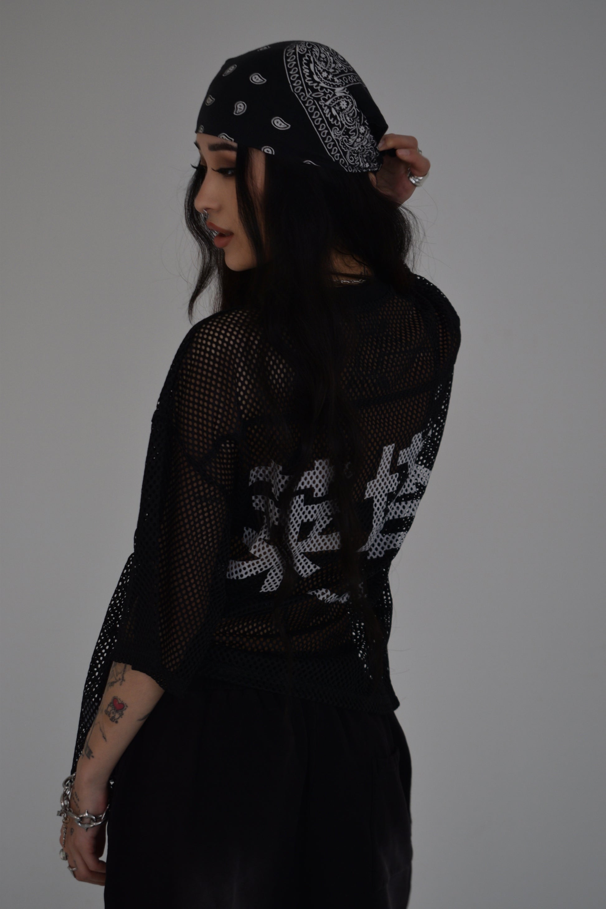EE x LETTA Unisex 260G C-through Boxy Net Tee - Essntial Elemnts