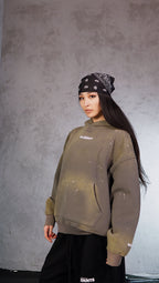 ESSNTIAL ELEMNTS WH Unisex 360G Vintage Washed Frayed Fleece Hoodie - Essntial Elemnts