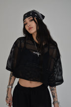 EE x LETTA Unisex 260G C-through Boxy Net Tee - Essntial Elemnts