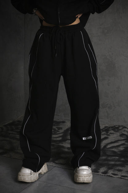 ESSNTIAL ELEMNTS OTS. Unisex 365G Reflection Striped Straight-Leg Sweatpants