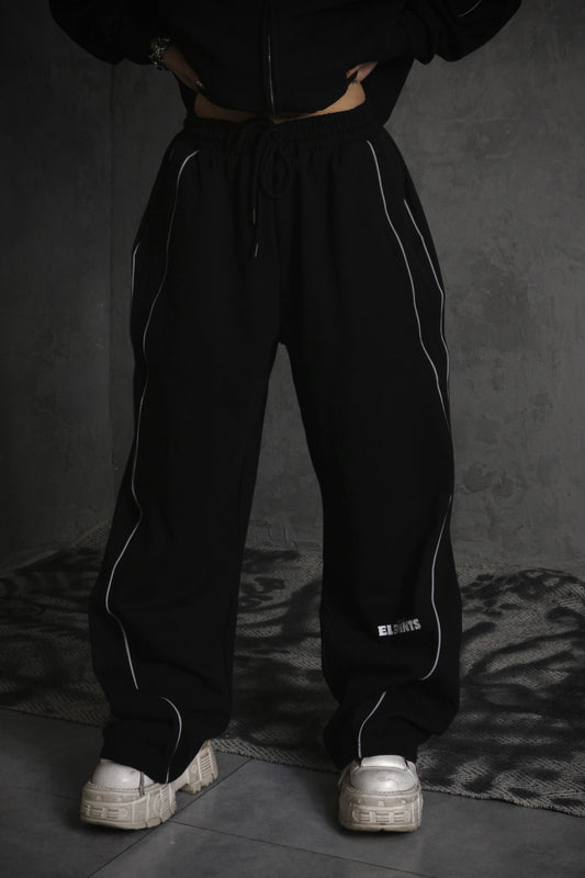 ESSNTIAL ELEMNTS OTS. Unisex 365G Reflection Striped Straight-Leg Sweatpants