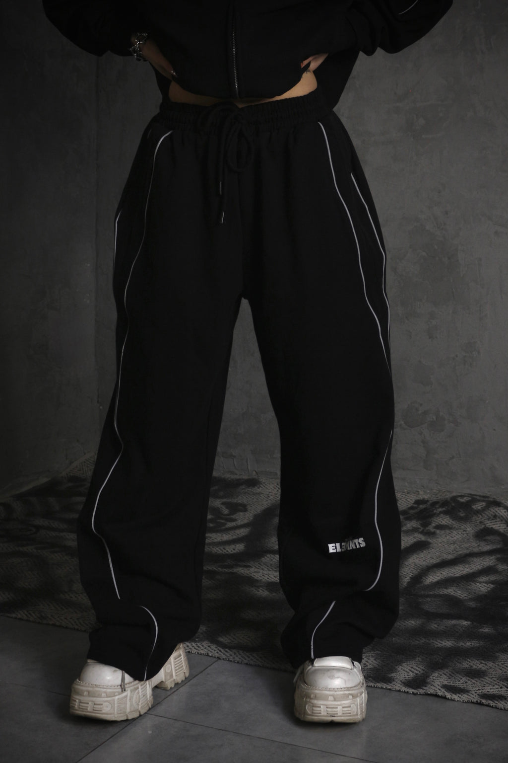 ESSNTIAL ELEMNTS OTS. Unisex 365G Reflection-Striped Straight-Leg Sweatpants - Essntial Elemnts