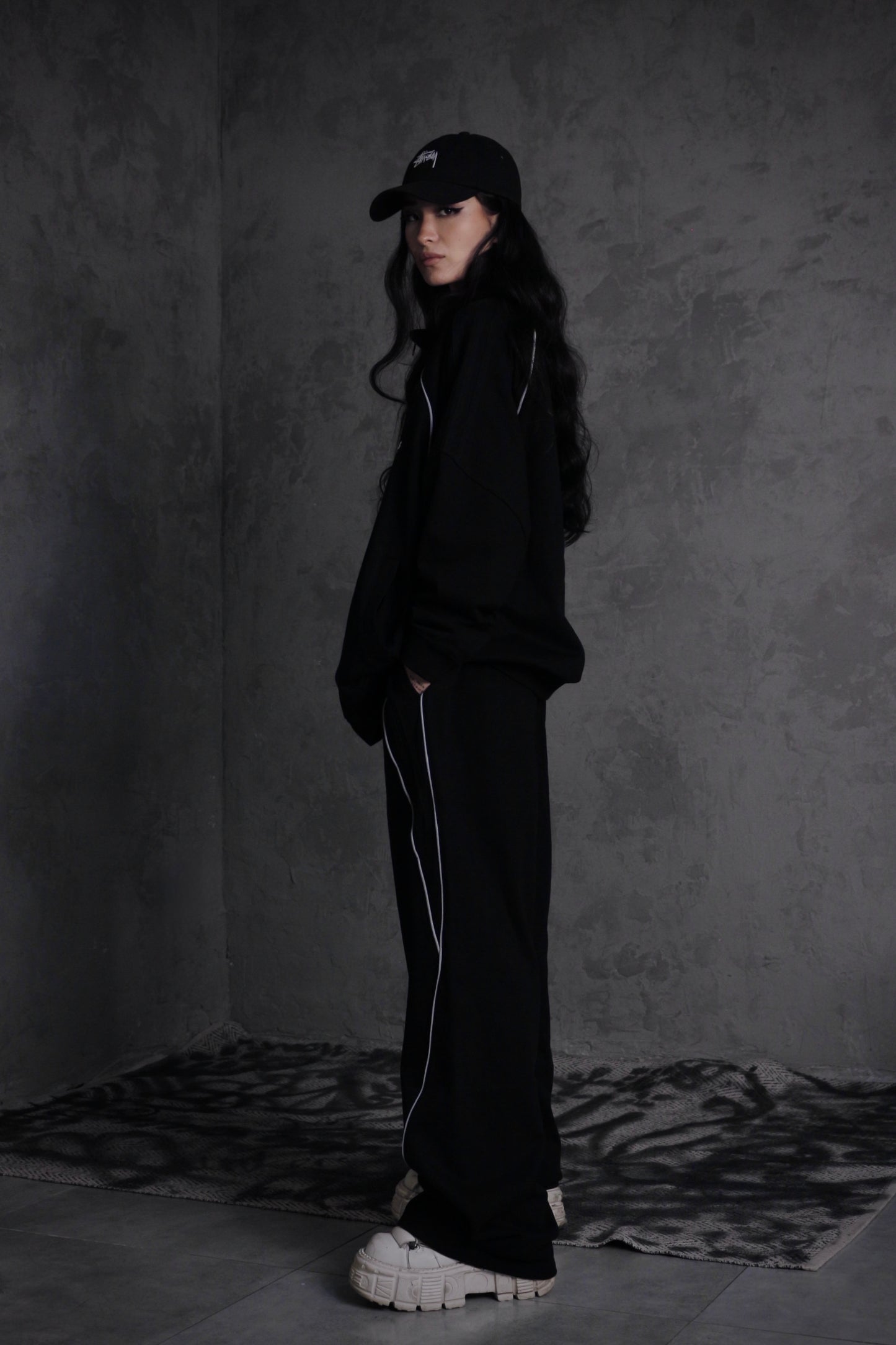 ESSNTIAL ELEMNTS OTS. Unisex 365G Reflection Striped Straight-Leg Sweatpants