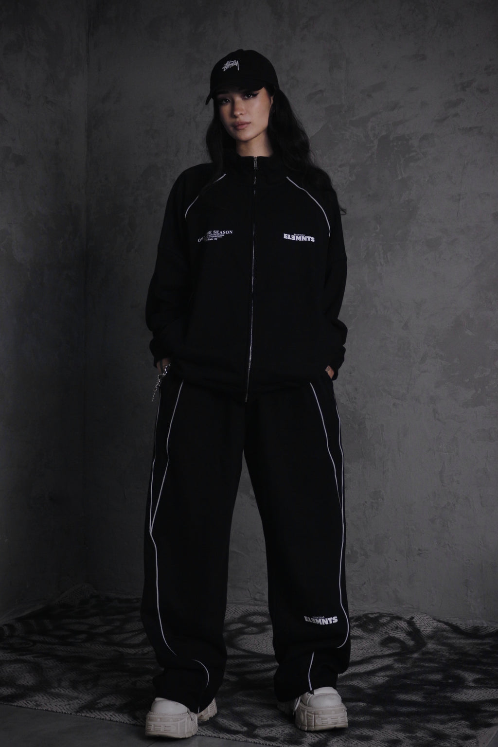ESSNTIAL ELEMNTS OTS. Unisex 365G Reflection-Striped Straight-Leg Sweatpants - Essntial Elemnts