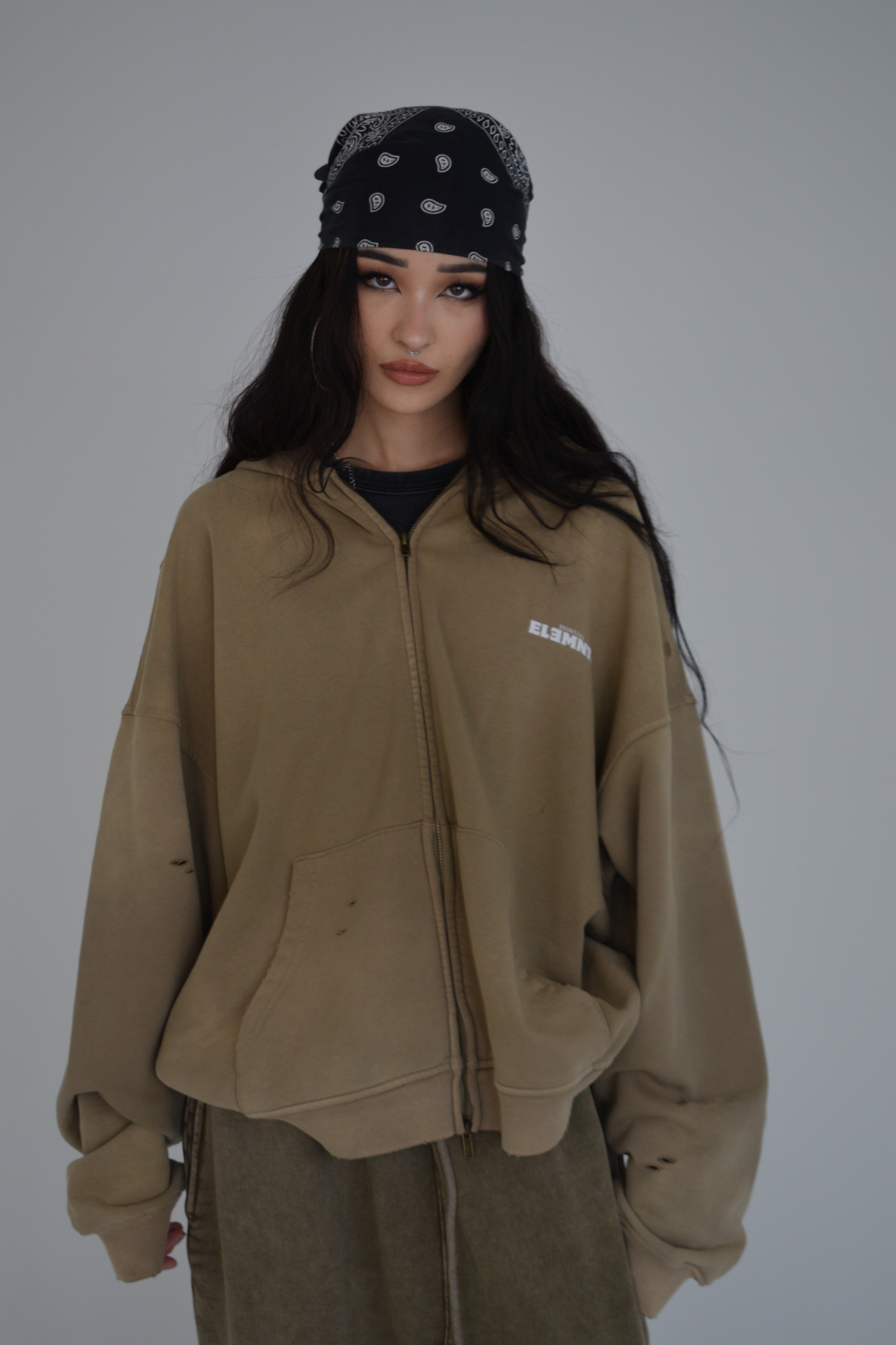 EE x LETTA Unisex 420G Hand-Frayed Faded Hoodie - Essntial Elemnts