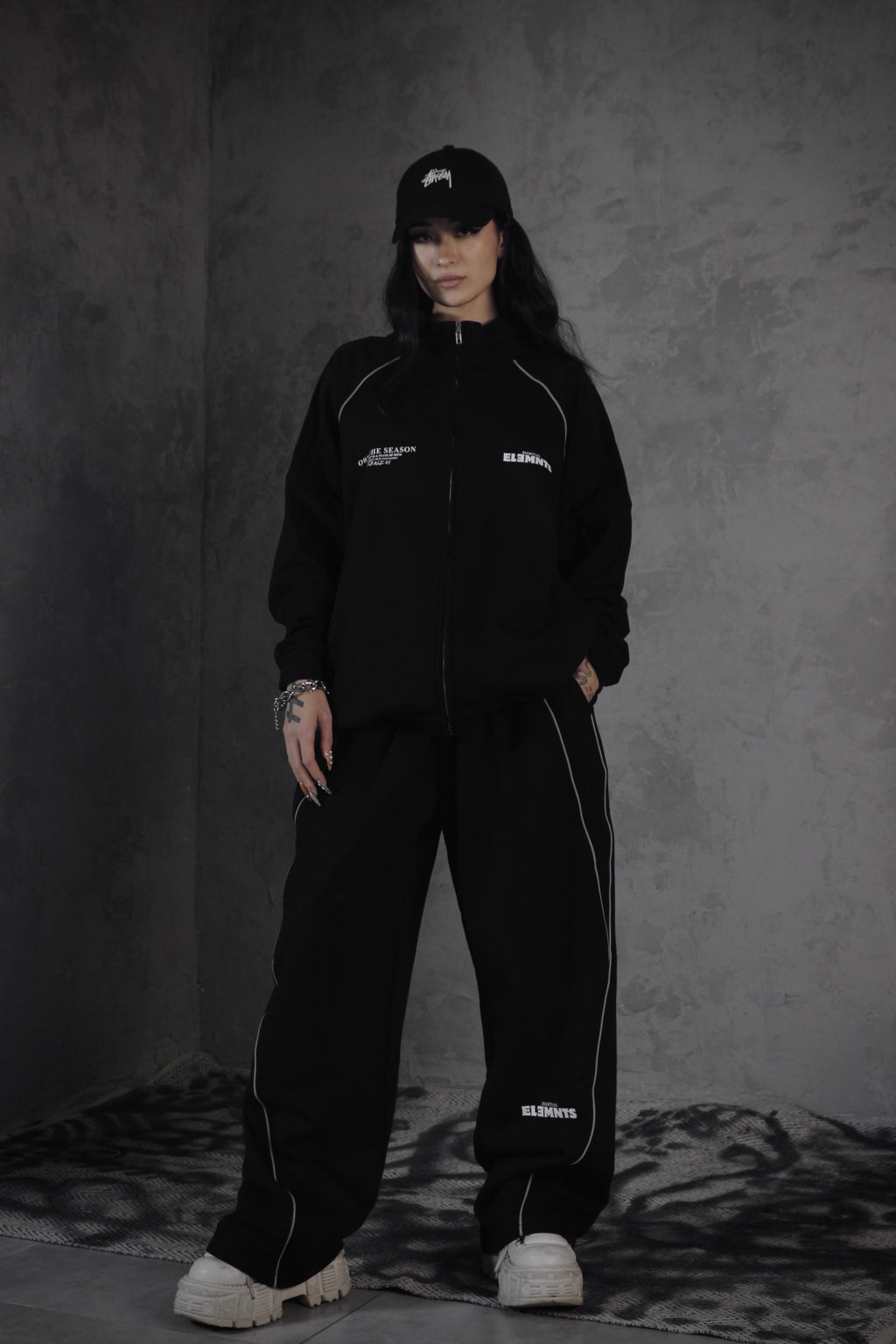 ESSNTIAL ELEMNTS OTS. Unisex 365G Reflection-Striped Raglan-Sleeve Jacket - Essntial Elemnts