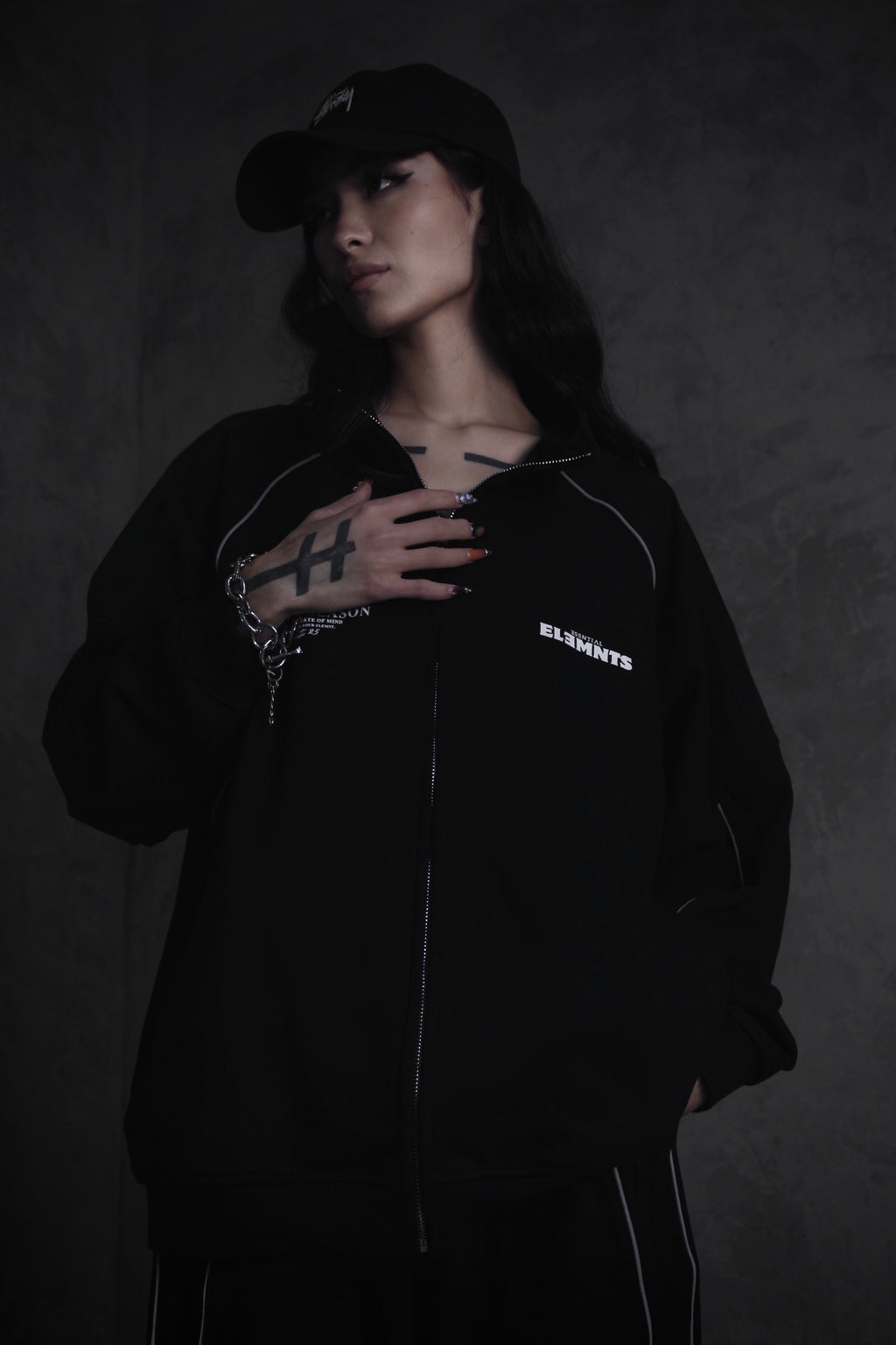 ESSNTIAL ELEMNTS OTS. Unisex 365G Reflection-Striped Raglan-Sleeve Jacket - Essntial Elemnts