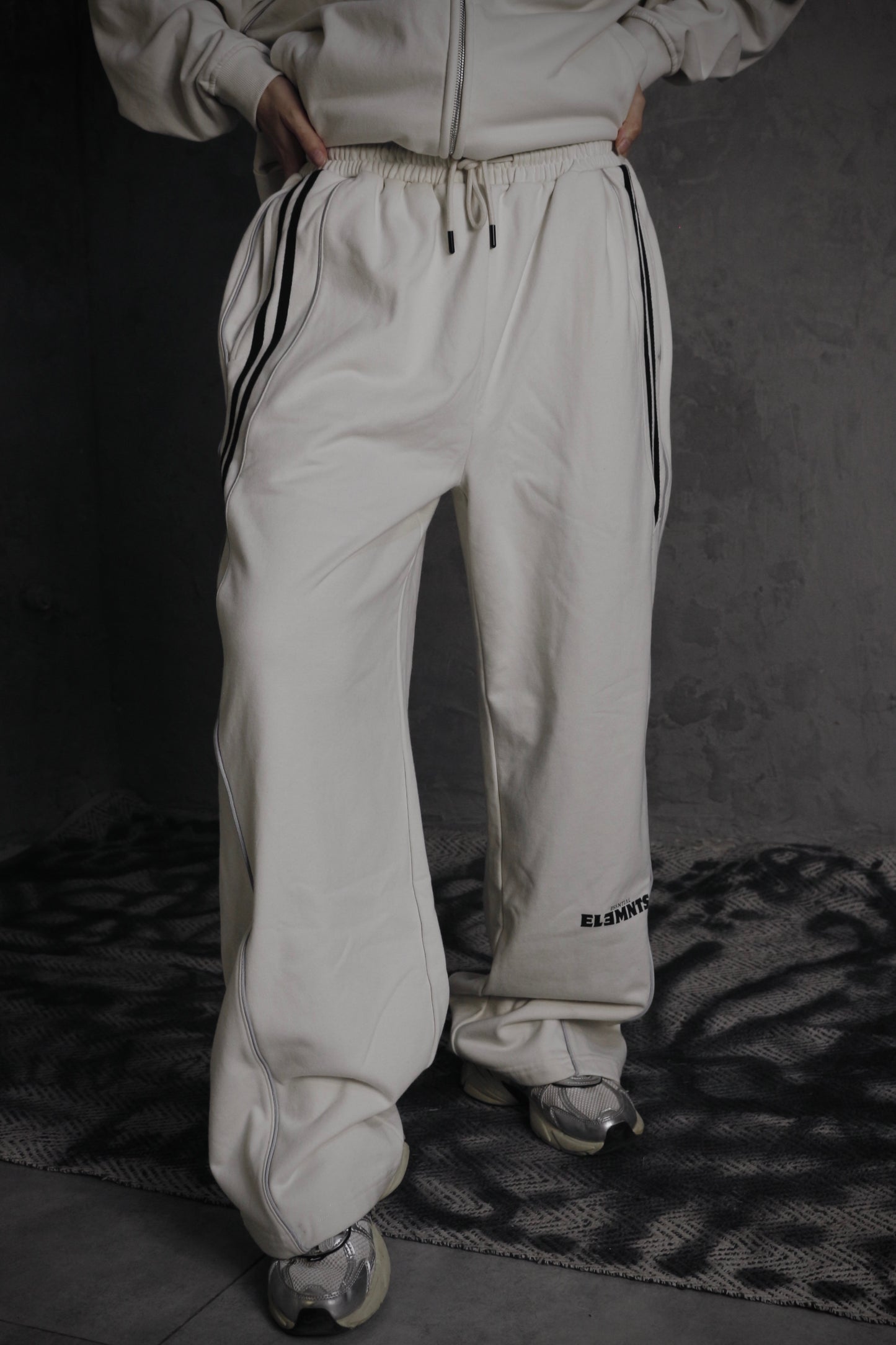 ESSNTIAL ELEMNTS OTS Unisex 365G Reflection Striped Straight-Leg Sweatpants