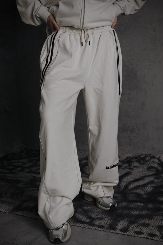 ESSNTIAL ELEMNTS OTS. Unisex 365G Reflection Striped Straight-Leg Sweatpants