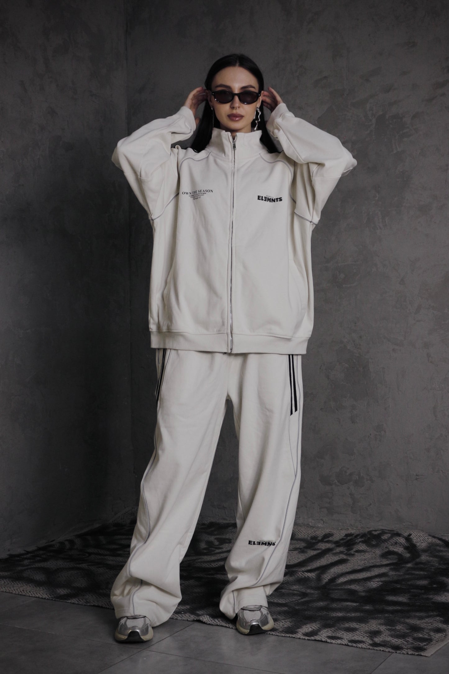 ESSNTIAL ELEMNTS OTS Unisex 365G Reflection Striped Straight-Leg Sweatpants