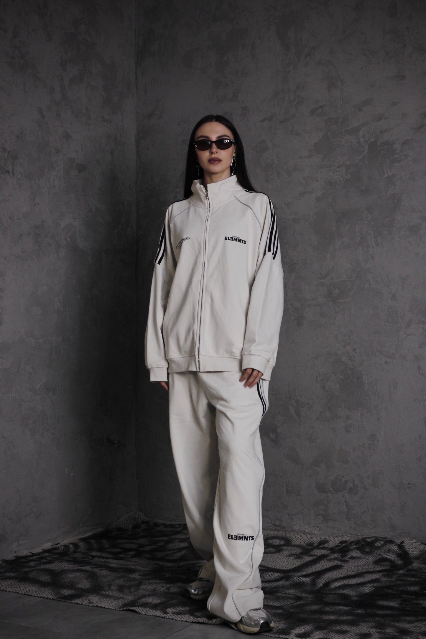 ESSNTIAL ELEMNTS OTS Unisex 365G Reflection Striped Straight-Leg Sweatpants