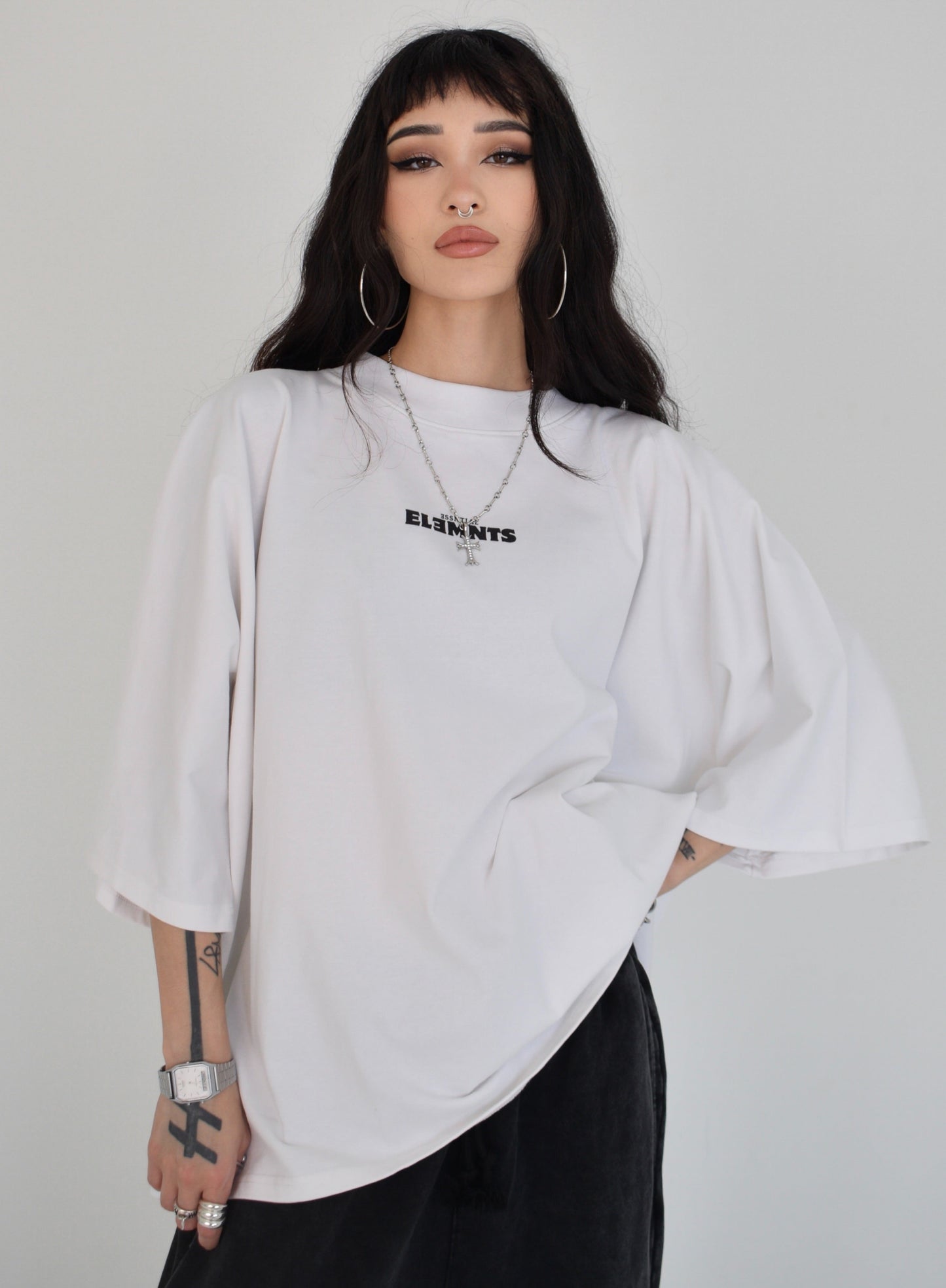 EE x LETTA Unisex 300G OS 1-piece Pattern Boxy Tee - Essntial Elemnts