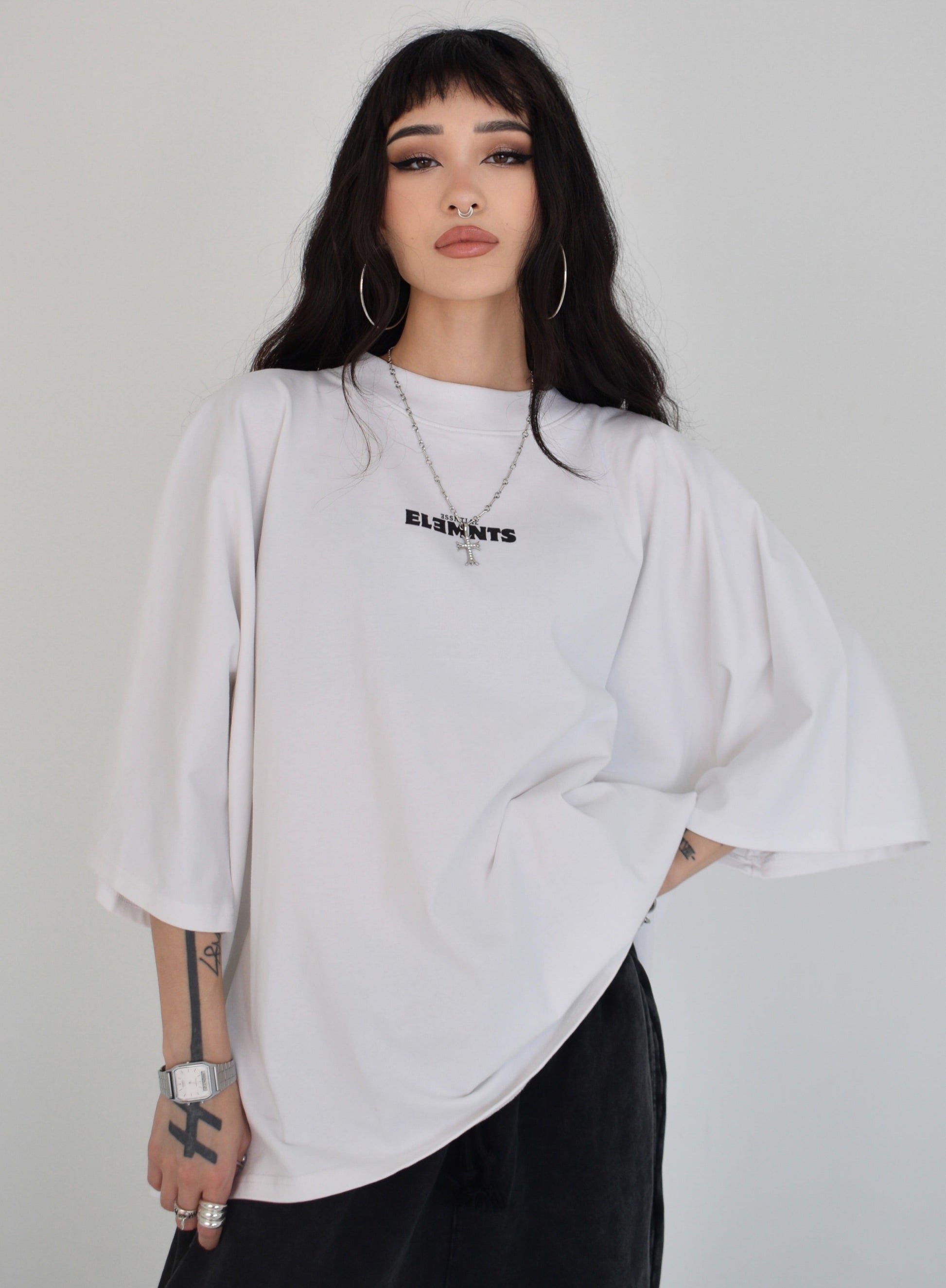 EE x LETTA Unisex 300G OS 1-piece Pattern Boxy Tee - Essntial Elemnts