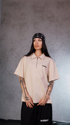 ESSNTIAL ELEMNTS WH 250G Half-Zip Cotton Polo Shirt - Essntial Elemnts