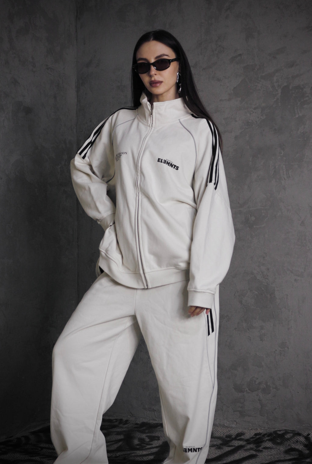 ESSNTIAL ELEMNTS OTS. Unisex 365G Reflection-Striped Raglan-Sleeve Jacket - Essntial Elemnts