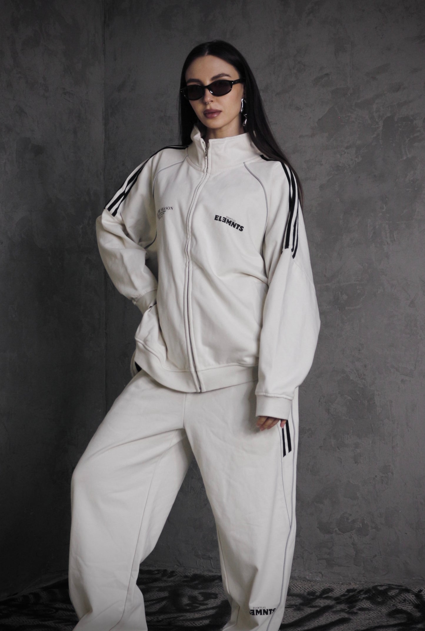 ESSNTIAL ELEMNTS OTS Unisex 365G Reflection Striped Straight-Leg Sweatpants