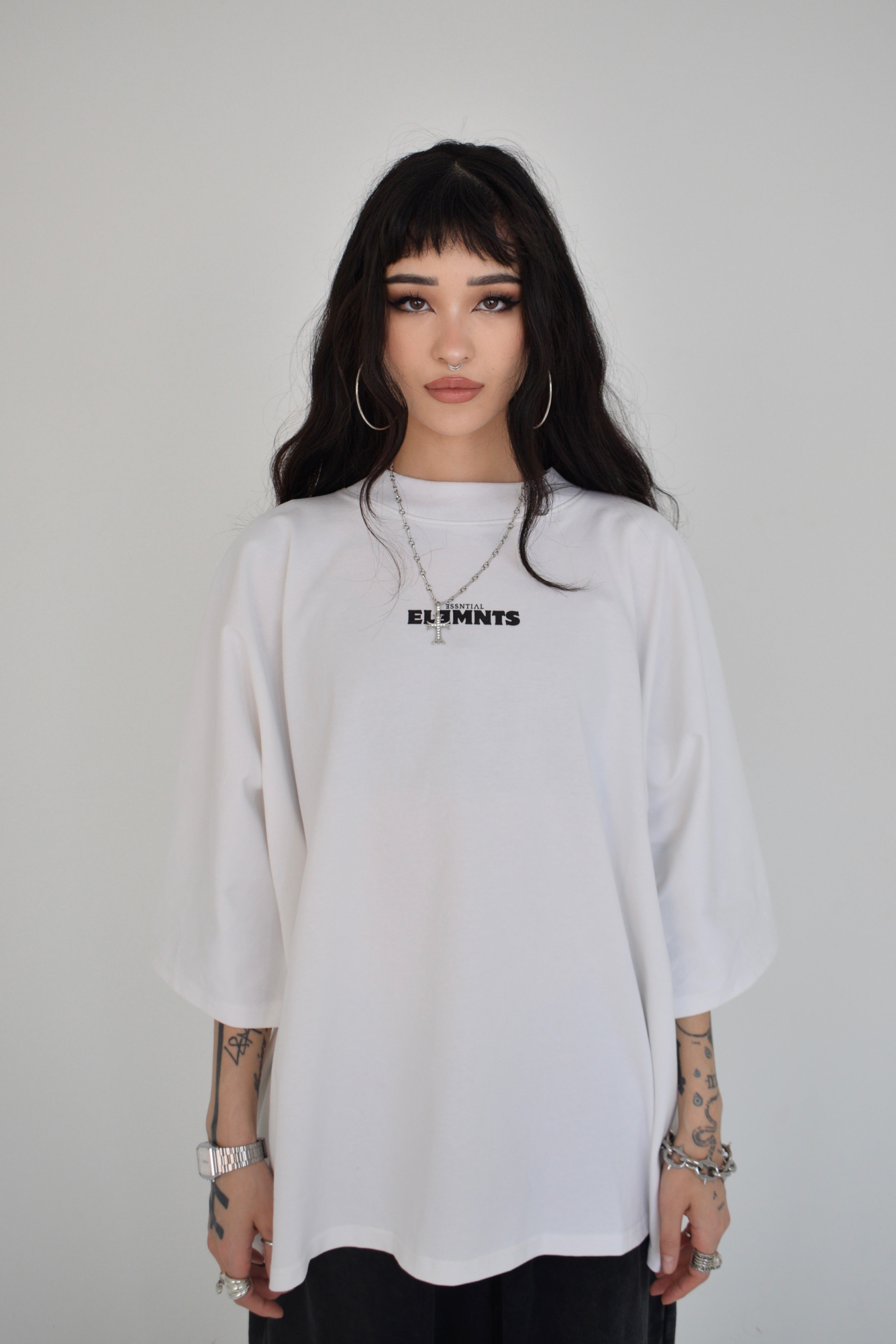EE x LETTA Unisex 300G OS 1-piece Pattern Boxy Tee - Essntial Elemnts
