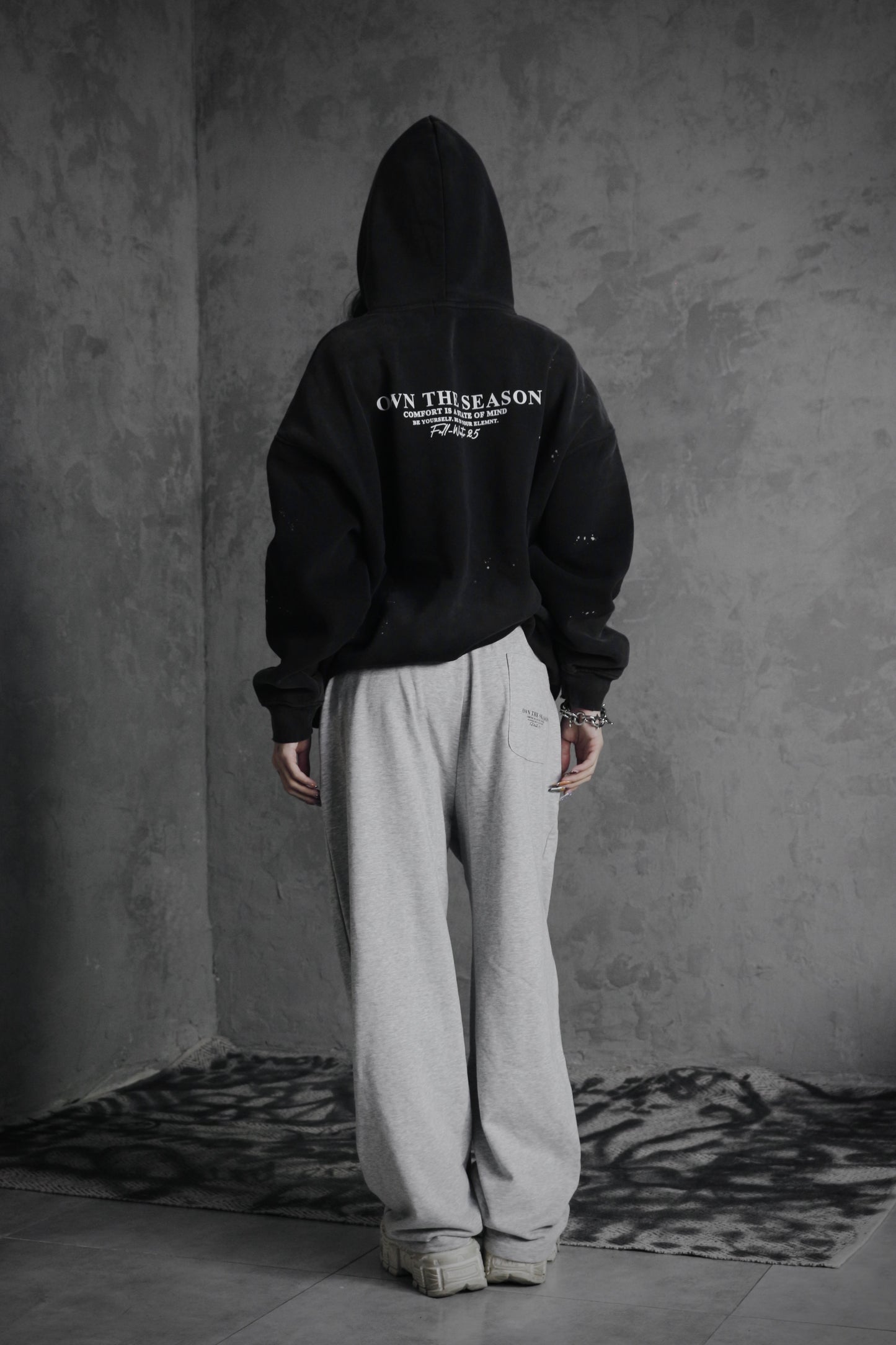 ESSNTIAL ELEMNTS OTS. Unisex 360G Vintage Washed Frayed Fleece Hoodie