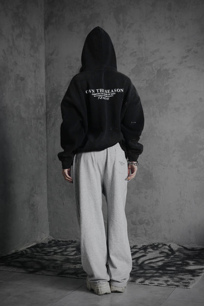 ESSNTIAL ELEMNTS OTS. Unisex 360G Vintage Washed Frayed Fleece Hoodie