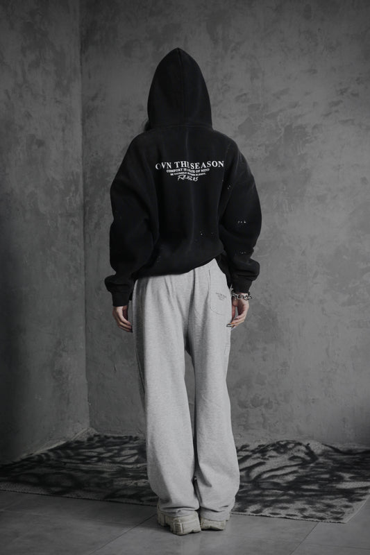 ESSNTIAL ELEMNTS OTS. Unisex 360G Vintage Washed Frayed Fleece Hoodie