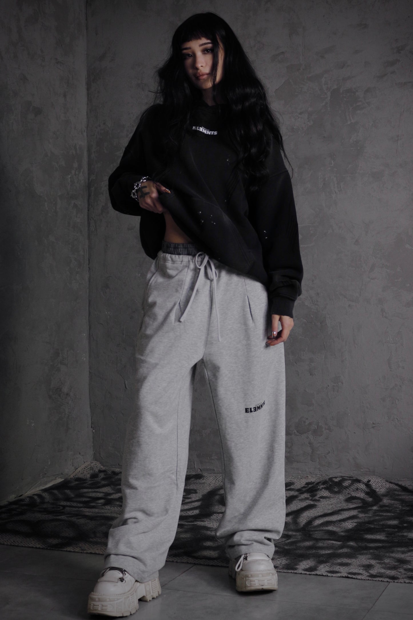 ESSNTIAL ELEMNTS OTS. Unisex 360G Vintage Washed Frayed Fleece Hoodie