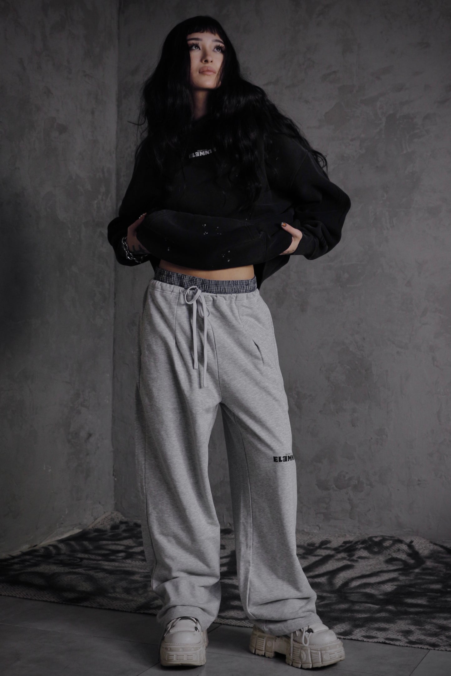 ESSNTIAL ELEMNTS OTS. Unisex 360G Vintage Washed Frayed Fleece Hoodie