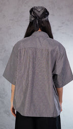 ESSNTIAL ELEMNTS WH Unisex Oversized Vertical Stripe Boxy Shirt - Essntial Elemnts