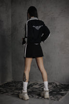 ESSNTIAL ELEMNTS OTS. Unisex 380G Contrast-Striped Lapel Collar Sweatshirt - Essntial Elemnts