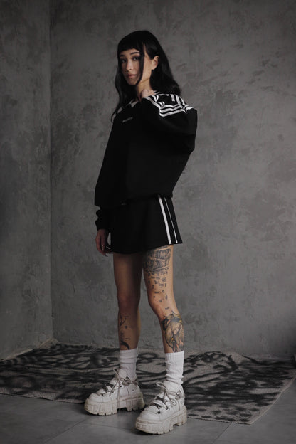 ESSNTIAL ELEMNTS OTS. Unisex 380G Contrast Striped Lapel Collar Sweatshirt