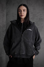 ESSNTIAL ELEMNTS OTS. Unisex 355G Zip Through Boxy Fleece Hoodie - Essntial Elemnts