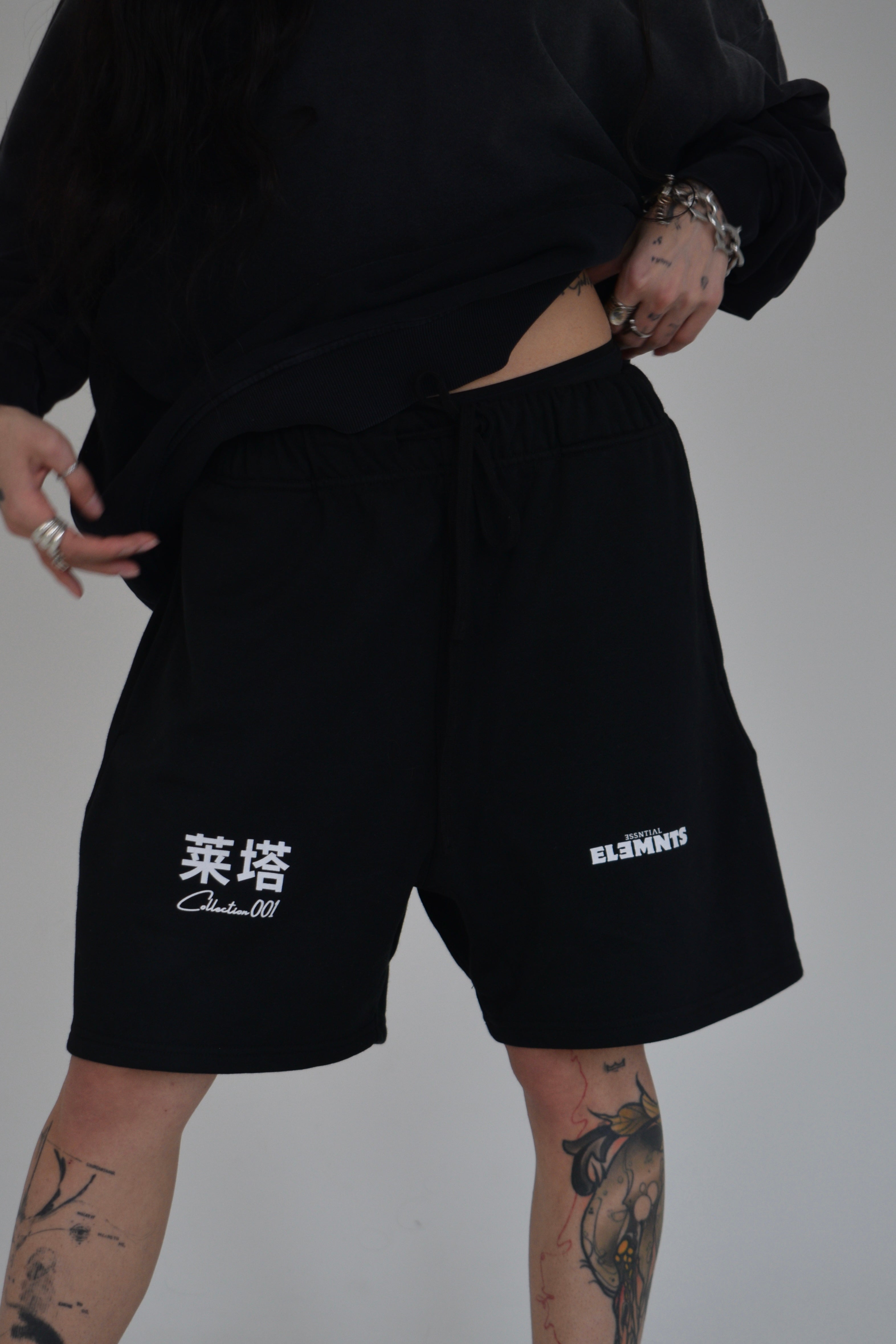 EE x LETTA Unisex 425G HW Earth Tone Loose Shorts - Essntial Elemnts
