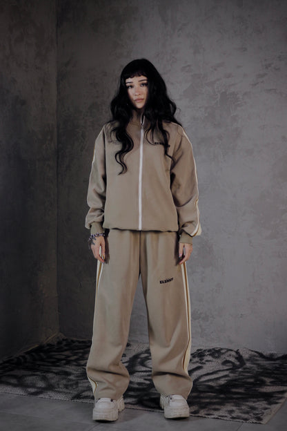 ESSNTIAL ELEMNTS OTS. Unisex 340G Contrast Side-Stripe Straight-Leg Pants