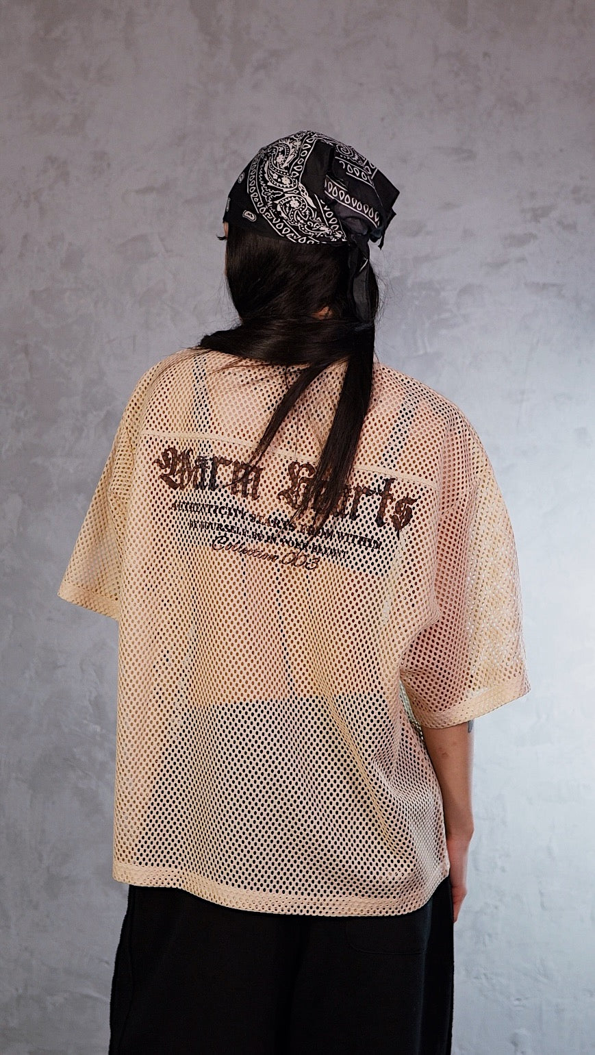 ESSNTIAL ELEMNTS WH Unisex 260G C-through Boxy Net Tee - Essntial Elemnts