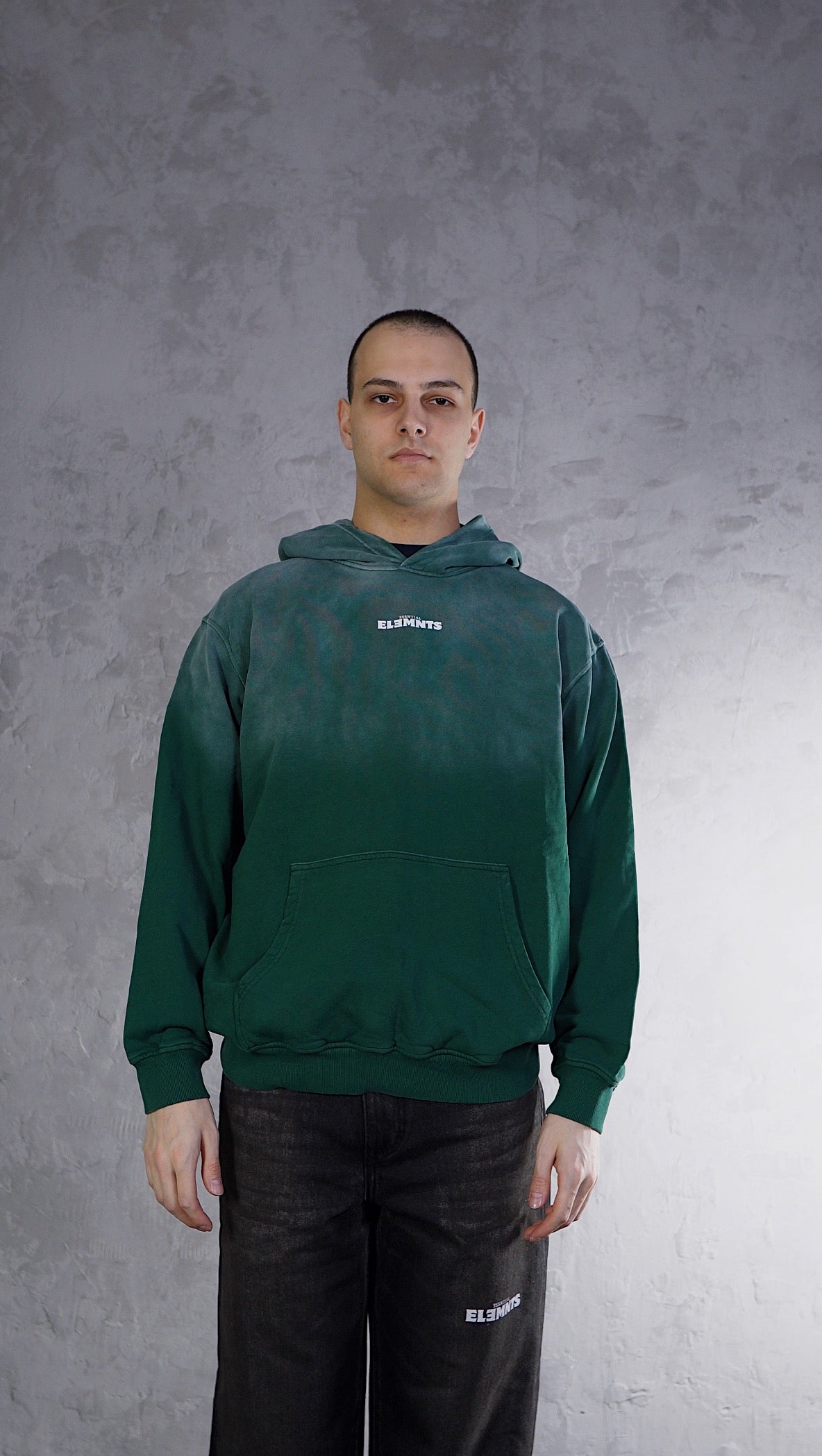 ESSNTIAL ELEMNTS WH Unisex 400G Heavyweight Faded Oversize Hoodie - Essntial Elemnts