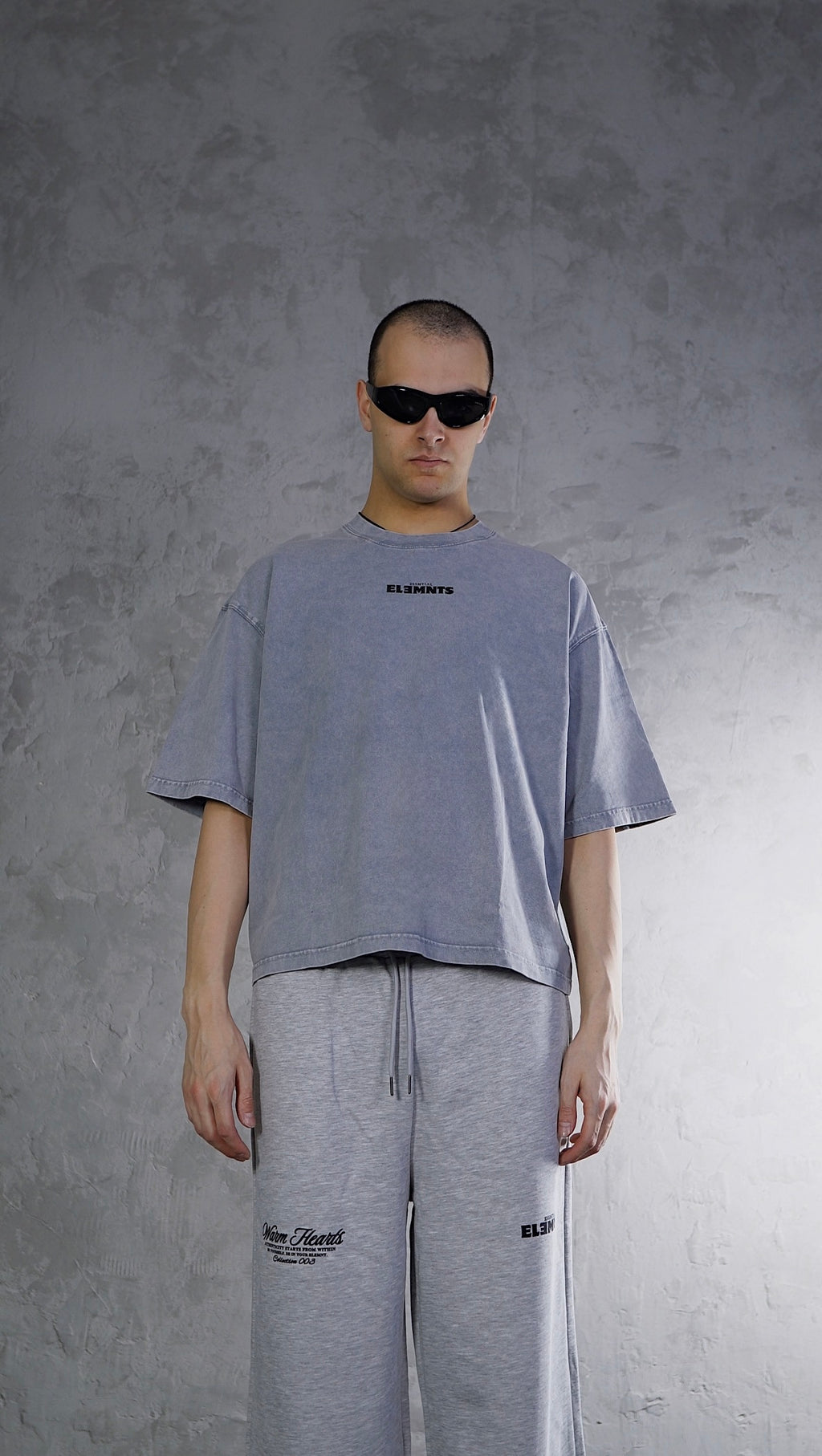 ESSNTIAL ELEMNTS WH Unisex 275G Mineral Wash Boxy Cotton Tee - Essntial Elemnts