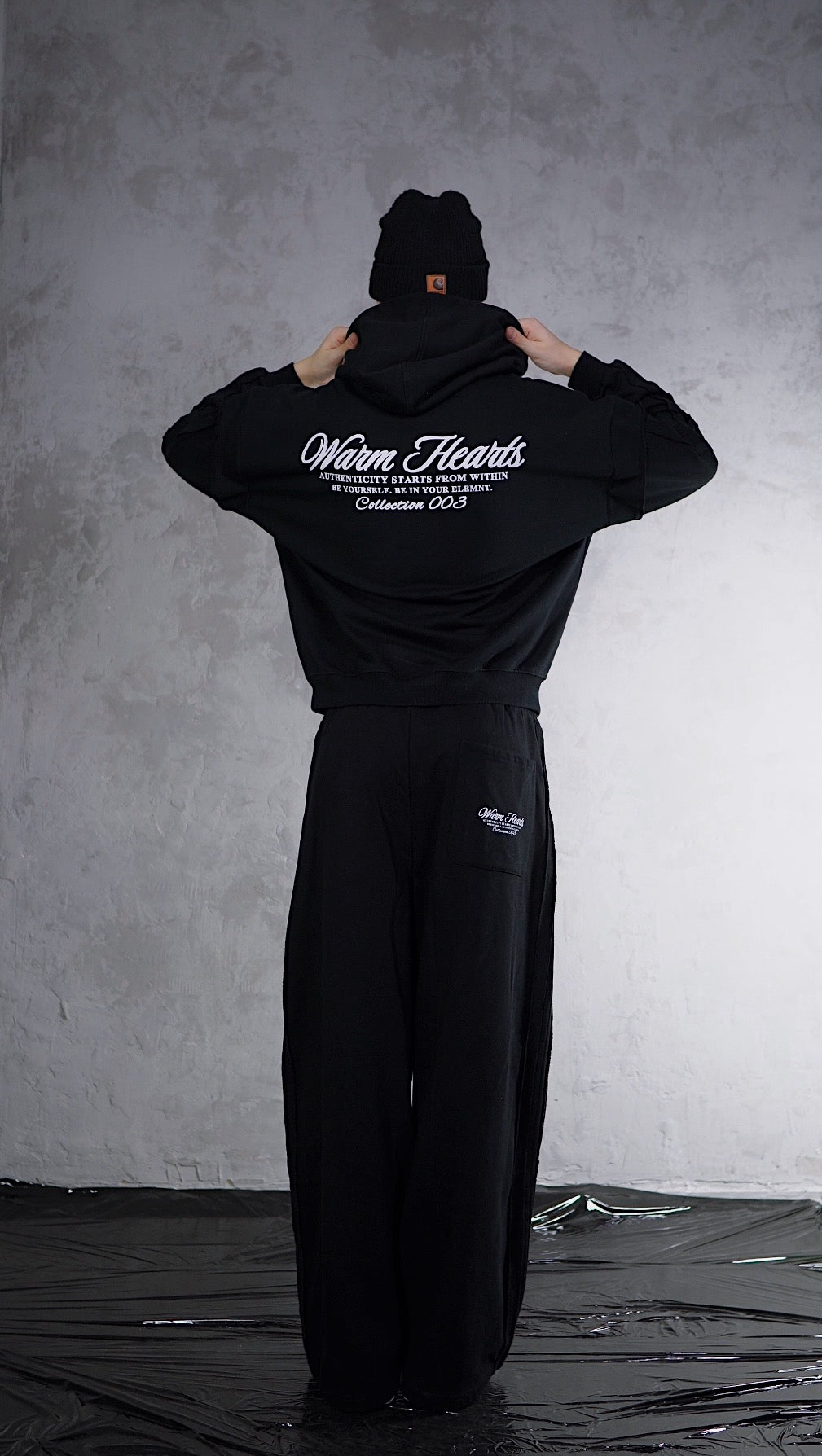 ESSNTIAL ELEMNTS WH Unisex 450G Side Taped Raw Edge Hoodie - Essntial Elemnts