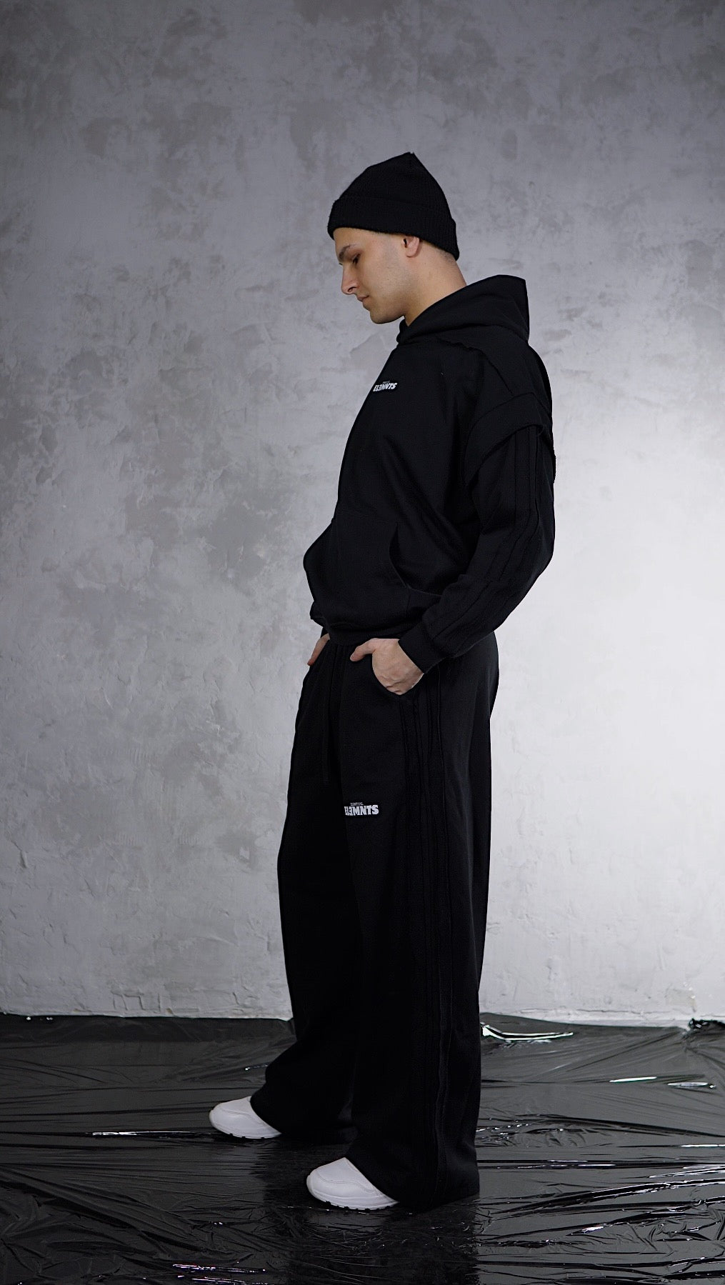 ESSNTIAL ELEMNTS WH Unisex 450G Side Taped Raw Edge Hoodie - Essntial Elemnts