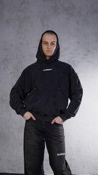 ESSNTIAL ELEMNTS WH Unisex 420G Snow Washed Distressed Panel Pocket Hoodie - Essntial Elemnts