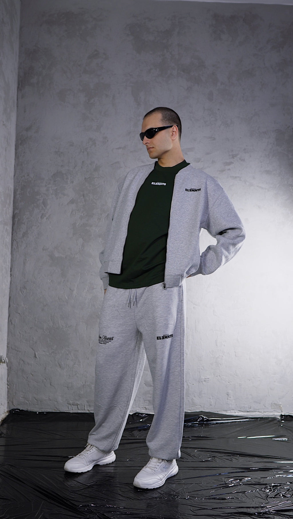 ESSNTIAL ELEMNTS WH 350G Zip-Up Fleeced Jacket - Essntial Elemnts
