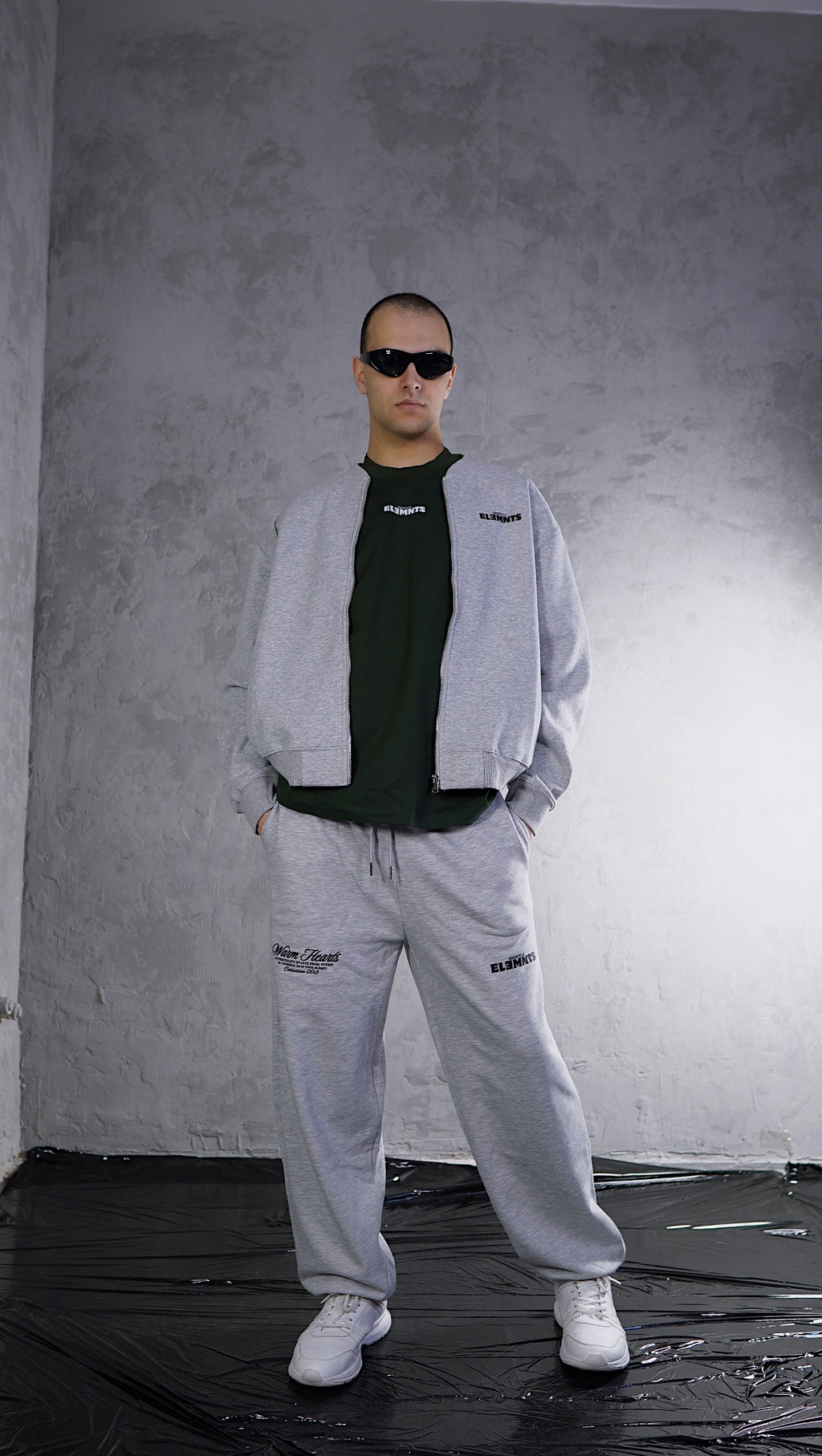 ESSNTIAL ELEMNTS WH 350G Zip-Up Fleeced Jacket - Essntial Elemnts