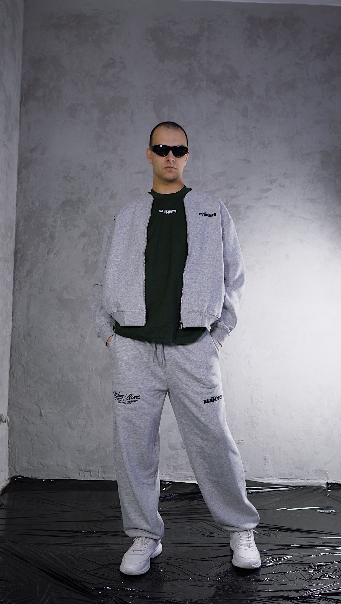 ESSNTIAL ELEMNTS WH 350G Zip-Up Fleeced Jacket - Essntial Elemnts