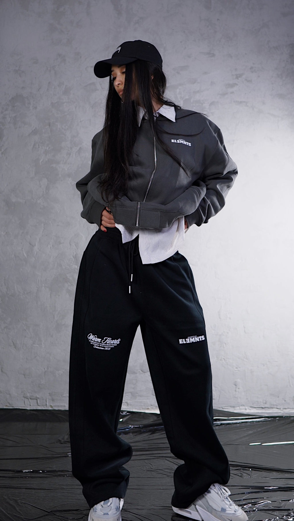 ESSNTIAL ELEMNTS WH 350G Zip-Up Fleeced Jacket - Essntial Elemnts