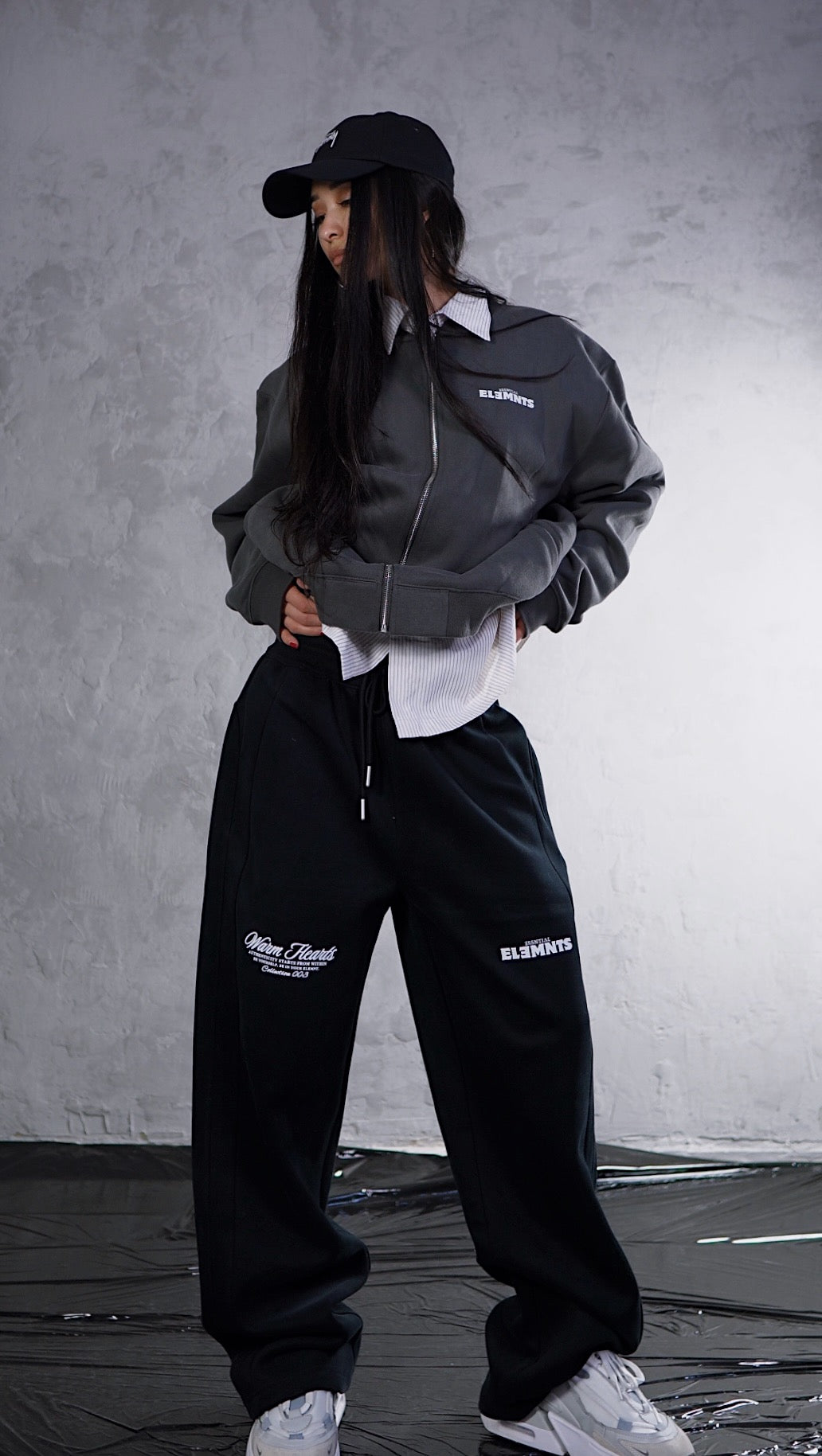 ESSNTIAL ELEMNTS WH 350G Zip-Up Fleeced Jacket - Essntial Elemnts