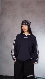 ESSNTIAL ELEMNTS WH 380G Striped Lapel Collar Sweatshirt - Essntial Elemnts