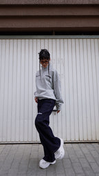 ESSNTIAL ELEMNTS WH 450G Half-Zip Rolled Edge Fleece Sweatshirt - Essntial Elemnts