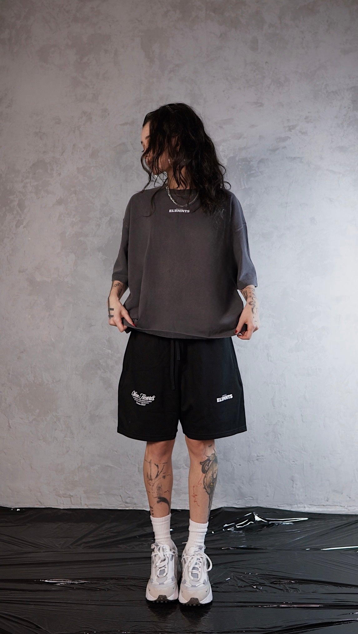 ESSNTIAL ELEMNTS WH 425G Earth Tone Loose Fit Cotton Shorts - Essntial Elemnts